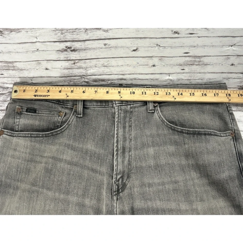 Polo Ralph Lauren The Classic Fit Jeans Men Size 35x32 Gray Wash Denim